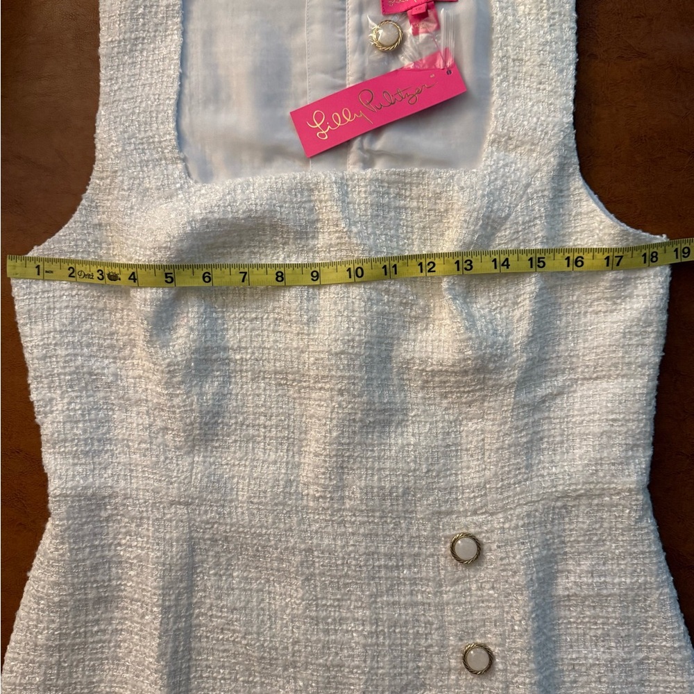 Lilly Pulitzer Kalinara Skirted Romper Size 12 White Textured Tweed MSRP$238 NWT - Picture 6 of 6